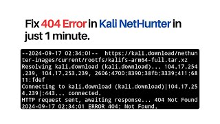 How to Fix 404 Error While Installing Kali Nethunter on Android [upl. by Enelra]