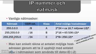 Dator och nätverksteknik Nätverk del 33 [upl. by Mariko]