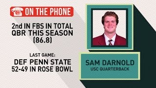 Gottlieb Sam Darnold talks Rose Bowl win [upl. by Enelak]