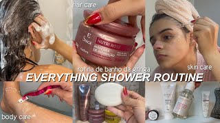 MY EVERYTHING SHOWER ROUTINE 2023 Rotina de banho completo🛀🚿 [upl. by Tnirb]