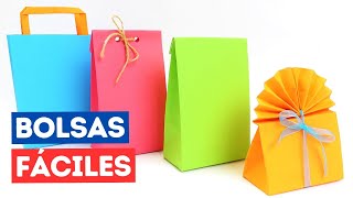 🛍 4 Bolsas de regalo de papel fáciles de hacer [upl. by Ynohtnanhoj]