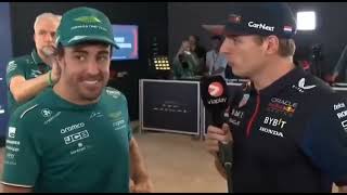 Max Verstappen Interviews Fernando Alonso Fernando how was your race😅  Abu Dhabi Grand Prix [upl. by Nhtanhoj]