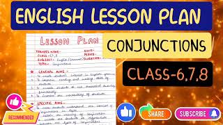 ENGLISH LESSON PLAN  CONJUNCTION CLASS678 englishlessonplan conjunction viral class6english [upl. by Dre845]