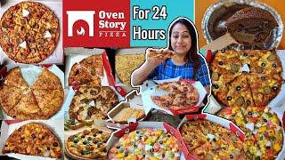 I only ate OVENSTORY PIZZA For 24 Hours Food challenge Eating Entire Menu of OvenStory [upl. by Eladnyl]