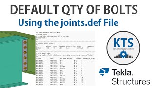 KTS  Default Bolts jointsdef in Tekla Structures [upl. by Norek198]