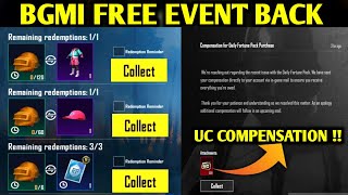 😍BGMI FREE ILLUMINATED EXCHANGE EVENT  GET PERMANENT OUTFIT FREE  UC COMPENSATION NOTICE [upl. by Ambrosius593]