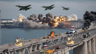 Panic Moment Convoy of 65 Russian Armored Tanks Destroyed by America on Crimean Bridge  ARMA 3 [upl. by Douty]