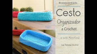 Tutorial Cesto rectangular estilo Marie Kondo  Crochettrapillo   Las Totoras Crochet [upl. by Oravla]