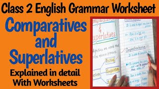 Comparative amp Superlative Adjectives  Comparison of Adjectives  Class 2 English Grammar Worksheets [upl. by Retep]