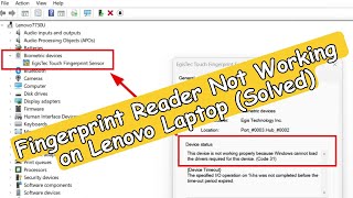 Fix Fingerprint Reader Issue on Lenovo Laptop [upl. by Durant]