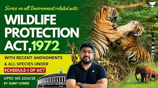 Wildlife Protection Act1972  Important acts of Environment for UPSC Prelims [upl. by Selima]