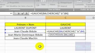 Excel 2007  Utilisez la fonction GAUCHE [upl. by Kinemod]