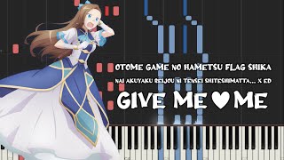 Otome Game no Hametsu Flag Season 2 Ed  Give Me ♡ Me by Shouta Aoi Piano Tutorial amp Sheet Music [upl. by Heigl]