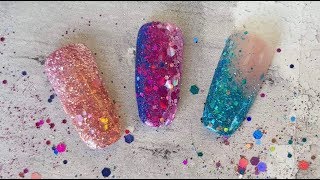 encapsulating glitter in hard gel nails by Carlie salt [upl. by Mackey]