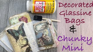 Decorated glassine bags amp making a chunky mini journal 😁 beginner friendly crafting [upl. by Rauch468]