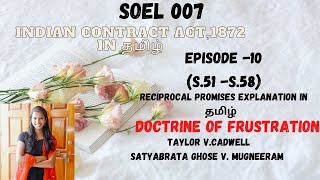 Episode 10S51  58 Reciprocal promiseDoctrine of FrustrationTaylor v cadwellSatyabrata case [upl. by Torrey777]