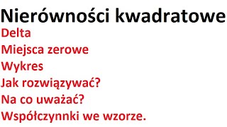 Nierówności kwadratowe  wszystko co musisz wiedzieć w 50 minut [upl. by Arreit477]