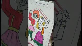 Garba dandiya Navratri special drawing shorts [upl. by Baun]