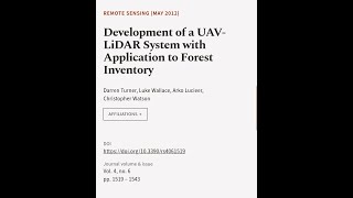 Development of a UAVLiDAR System with Application to Forest Inventory  RTCLTV [upl. by Erdnassak401]