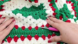 ¡No podrás creer lo fácil que es hacer esta Manta Navideña a Crochet 🎄😍 [upl. by Kinelski]