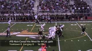 2013 Yorktown vs Langley Football Highlights [upl. by Noned]