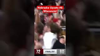 Nebraska Basketball Upsets 6 Wisconsin and Storms the Court [upl. by Annawyt]