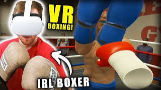 Is VR BOXING Realistic IRL Boxer trying The Thrill of the Fight [upl. by Ayoras]