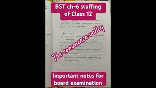 Notes of BST chapter 6 Staffing of Class 12th💯 exam education [upl. by Zack]