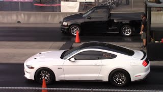 Ford Lightning vs Mustang GT and Hellcat Durango 14 Mile [upl. by Rani]