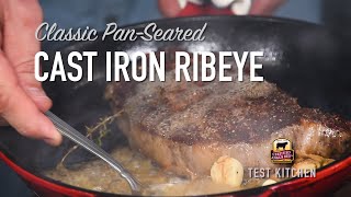 Make a Classic PanSeared Ribeye Steak Recipe [upl. by Aihsad]