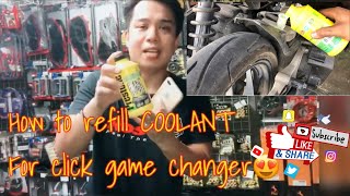 How to refill radiator Coolant for click game changer😱😍 [upl. by Laup]