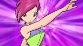 Winxclub Stella Tecna Musa and Flora transformation [upl. by Eelta388]