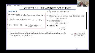 Exercices de Mathématiques Niveau TerminaleChapitre 1  Nombres complexes Partie4 [upl. by Malkah]