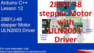 103 Arduino C  Lesson 12  28BYJ48 Stepper motor with ULN2003 driver Non blocking no library [upl. by Elahcim533]