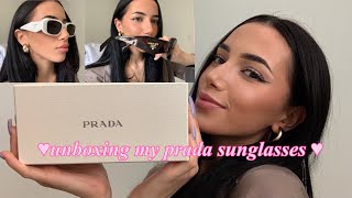 UNBOXING MY DREAM PRADA SUNGLASSES💗 Juliana Delgrosso [upl. by Dnivra]