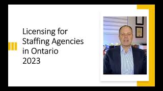 Staffing agency in Ontario  New Licensing Rules 2023 [upl. by Myrt]