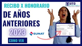 🟩Como ver mis recibos por honorarios electrónicos emitidos 2023  Volver a imprimir desde Sunat 2023 [upl. by Odlanor89]