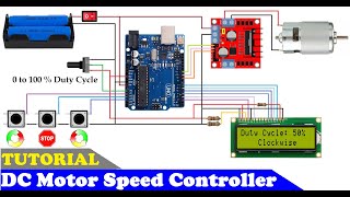 How To Make a DC Motor Speed Controller using Arduino and L298 Motor Driver [upl. by Enilarak787]