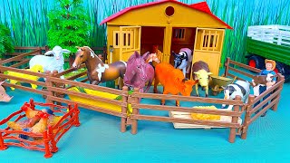 Farm Small World Diorama With Animals And Windmill  Cow Pig Horse [upl. by Yttam]