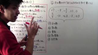 【中1 数学】中11 正の数・負の数①（自然数・整数） [upl. by Dupuis905]