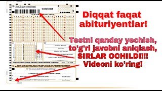 Javoblar varaqasi qanday toldiriladi  DTM uz sayti  Kirish ballari Uzbek [upl. by Hanala]