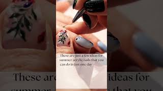 Easy Summer Acrylic Nails Using AtHome Tools  DIY Summer Manicure Tutorial [upl. by Ahsiri]