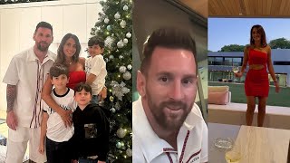 Lionel Messi Celebrates Christmas 2022 With His Wife Antonela Roccuzzo [upl. by Bertasi]