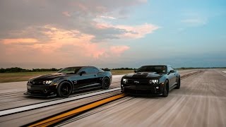 1650 HP Drag Race  Hennessey Z28 Camaro vs Hennessey ZL1 Camaro [upl. by Tiphane]