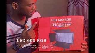 ALL YOU NEED TO KNOW ABOUT THE LED 600 RGB PROFESSIONAL PHOTO AND VIDEO KIT [upl. by Yevol]