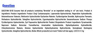 Assume that all products containing quotBromidequot or an ingredient ending in olquot are toxic [upl. by Carlynn616]