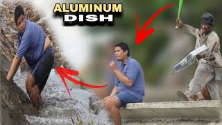 ALUMINUM DISH quotPUBLIC PRANKquot  Na mekus mekus na naman sila kuya sa ilog [upl. by Arinayed]