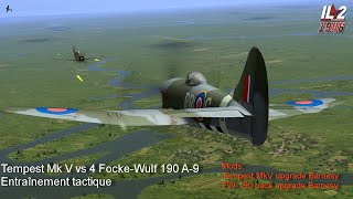 IL2 1946 Tempest Mk V vs 4 Fw 190A 9 [upl. by Jones]