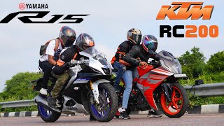 KTM RC200 BS6 vs Yamaha R15M BS6 Pillion Drag Race 🔥🔥 [upl. by Wolfe583]