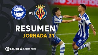 Resumen de Deportivo Alavés vs Villarreal CF 21 [upl. by Emelina]